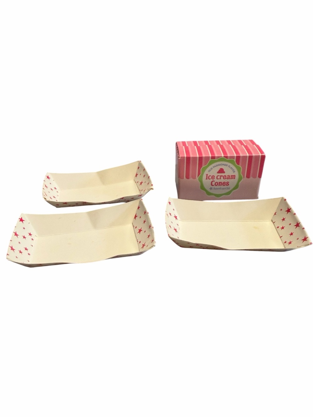 American Girl Replacement Parts Campus Snack Cart Food Trays Ice Cream Cones Box